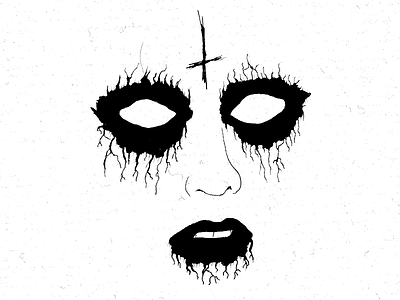 Corpse Paint for Girls black metal corpse paint illustration ink metal pen wip
