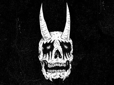 Demon Paint corpse paint horns up illustration ink pen skull