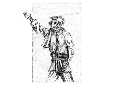 Romeo durer hatching illustration ink pen romeo skeleton zombie