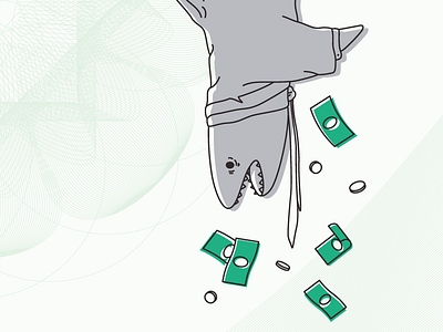 Loan Shark flat illustration line loan shark money shark vector