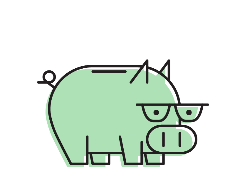 Smart Piggy Bank 2d animation ae after effects animation gif illustrator motion pig