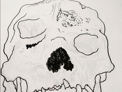 Deformation detail eyes handdrawn illustration ink metal pen pencil skeleton skull