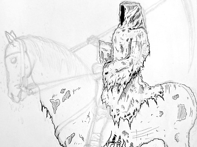 Death death drawing durer illustration ink metal pen pencil process