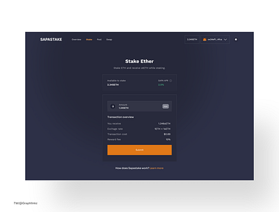 Liquid ETH Stake design ui design ux