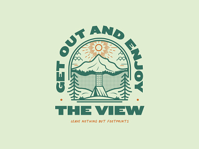 Get out and enjoy the view agency bespoke design forest illustration mountain sun symmetry waterfall