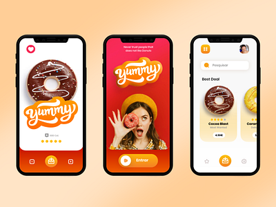 Yummy Donut Store app graphic design illustration interactive design ui ux vector