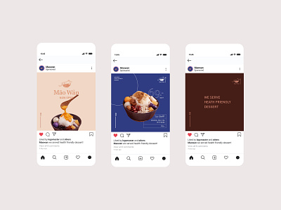 Mao wan Social media brand identity branding branding design bubble tea cafe cafe branding cafe instagram café design dessert instagram instagram post logo milk tea pink purple social media banner social media design social media post socialmedia