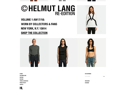 Helmut Lang Website Homepage Prototype V.01 (Below)