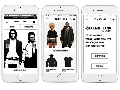 Helmut Lang Website Homepage Prototype V.02 (Above) by Chipo Mapondera on  Dribbble