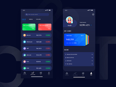 Financial APP for two app blockchain app design financial app financial services ui user interface ux design