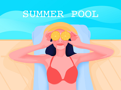 Summer Pool design illustration summer pool summertime ui 插画