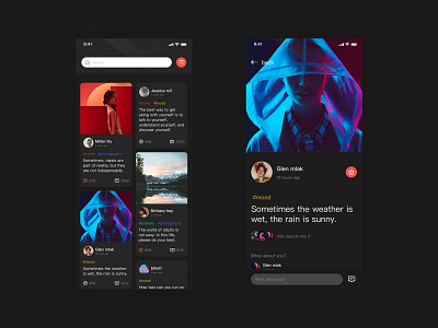 Daily practice of Social dynamic mobile concept interface app app design ui ui ux uidesign