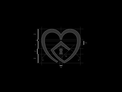 Het Innerlijk Huis 01 heart house huis hypnotherapy logo mc logo medical monogram regressietherapie symbol