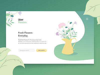 Daily UI Challenge | Landing Page daily 100 challenge dailyui flowers illustration landing page service app ui ux ui desgin web design