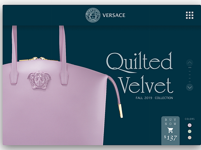 Concept design for Versace landing page. branding design landing page ui web