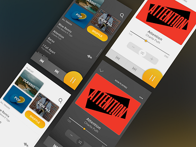 Concept Design for Music Player dark mobile app design music app music app ui ui ux design