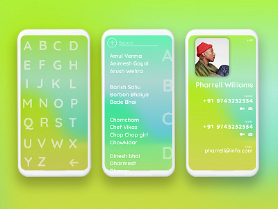 Colorful Contacts app concept app design colorful colorful app colors contacts gradient ui ux design