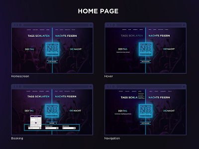 N8 homepage dark design hotel internet logo minimal night club project ui web webdeisgn