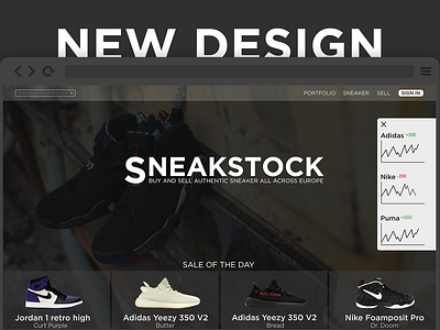 Sneakstock Redesign design logo minimal sneaker stock ui user ux webdesign