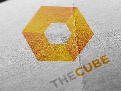 THECUBE Logo branding cube design flat illustration logo minimal orange