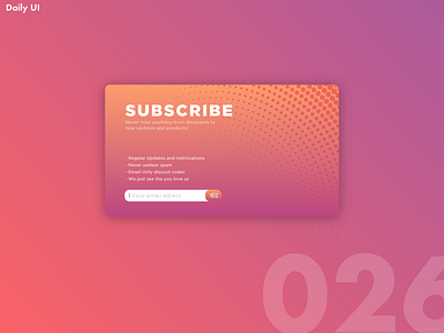 Daily UI Challenge #026 [Subscribe] adobexd app color creative dailyui design flat graphics illustration minimal pewdiepie photoshop subscribe ui ux web webdesign website