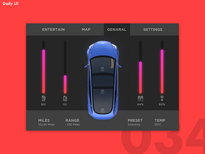 Daily UI Challenge #034 | Car Interface