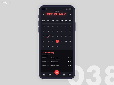 Daily UI Challenge #038 | Calendar App