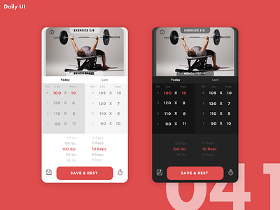 Daily UI Challenge #041 | Workout Tracker