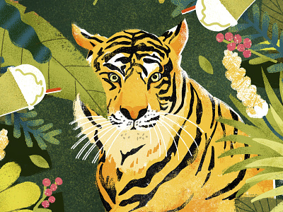 Rainforest branding illustration shanghai starbucks tiger