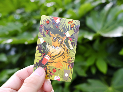 Starbucks 2018 summer card illustration plants rainforest starbucks tiger