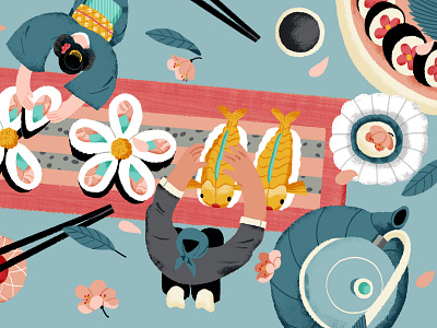 Japan Japan airbnb illustration japan japanese food lifestyle sakura sushi