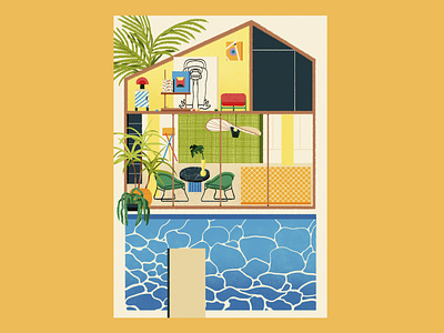 Swimming Pool airbnb illustration lifestyle magazine movie art shanghai