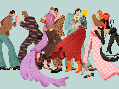 illustration for a fashion review on Gucci 2020 SS fashion illustration gucci illustration lifestyle magazine shanghai