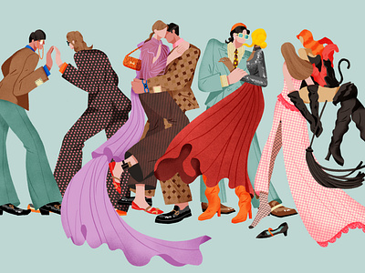 illustration for a fashion review on Gucci 2020 SS