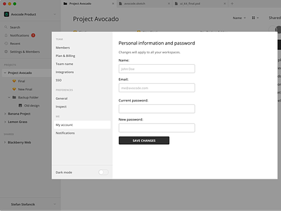 Avocode - New Settings and Preferences [wireframe] app design preferences product settings settings ui setup ui website wireframe