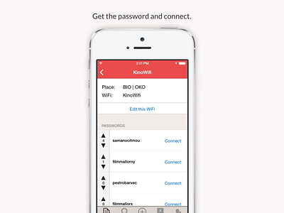 Wifič | List of wifi passwords for single hotspot app hotspot ios membership onboarding product router server ux wifi