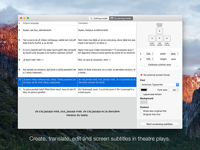 Subtitles for theatre | Mac App for surtitles app mac macos osx play show subtitle surtitle surtitles theater theatre