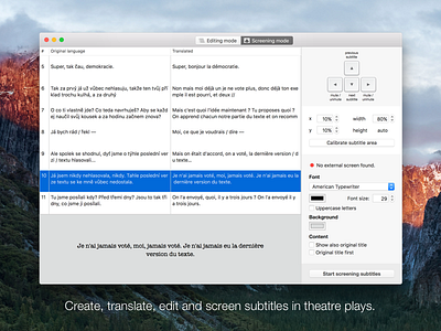 Subtitles for theatre | Mac App for surtitles