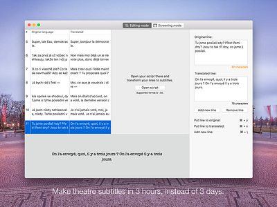 Subtitles for theatre | Mac App for surtitles app mac macos opera osx subtitle surtitle surtitles theater theatre window