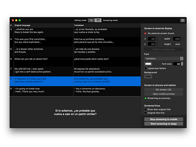 Subtitles for theatre | Dark mode app apple dark mac macos opera osx subtitle surtitle surtitles theater theatre