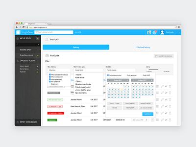 SingleCase | Filters for invoices and filtering