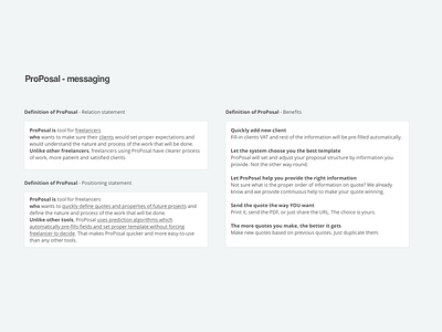 ProPosal | Messaging business freelance hcd messaging proposal quote saas ui uiux ux