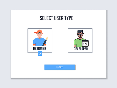 #064 Select User Type daily 100 challenge dailyui design select select user type selected selection selector ui ux ui ux design ui 100 ui 100day ui ux designer user type ux ui ux design