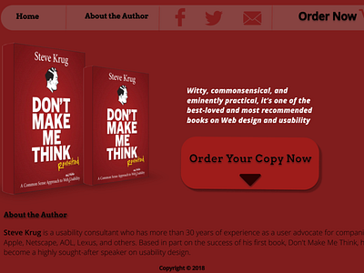 Don't make me think book website Landing page design ui ux web