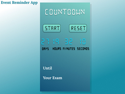 Countdown Timer app app concept count day countdown countdown timer countdowntimer daily 100 challenge dailyui design ui ui ux design ux