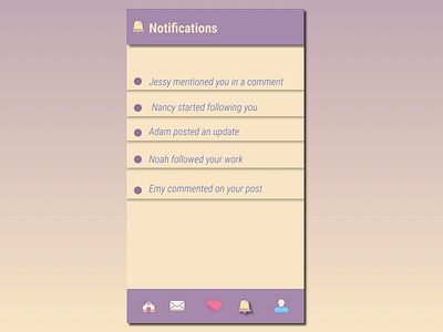 #049 Notifications app daily 100 challenge dailyui design notification notification center notifications ui ui ux ui ux design ui 100 ux ux ui ux design