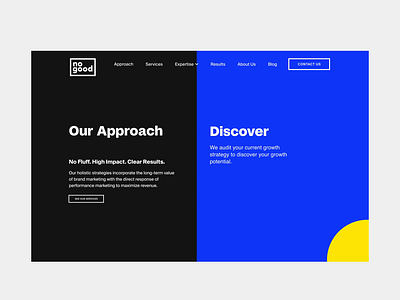 NoGood website — Approach page animation branding circle design graphic design interaction minimalism motion graphics ui uxui vector visual identity web webdesign