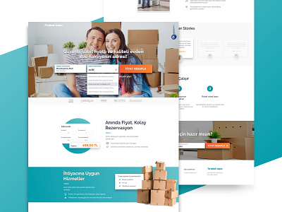 Rahat Tasin Home homepage landing moving orange rahattasin search service teal turkey ui ux