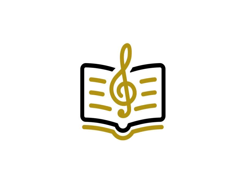 Music School Logo black and gold gold line animation line art logo logo animation music music school note