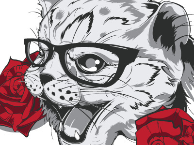 Kitten with roses cat graphic graphic design illustration illustrator kitten red rose vector
